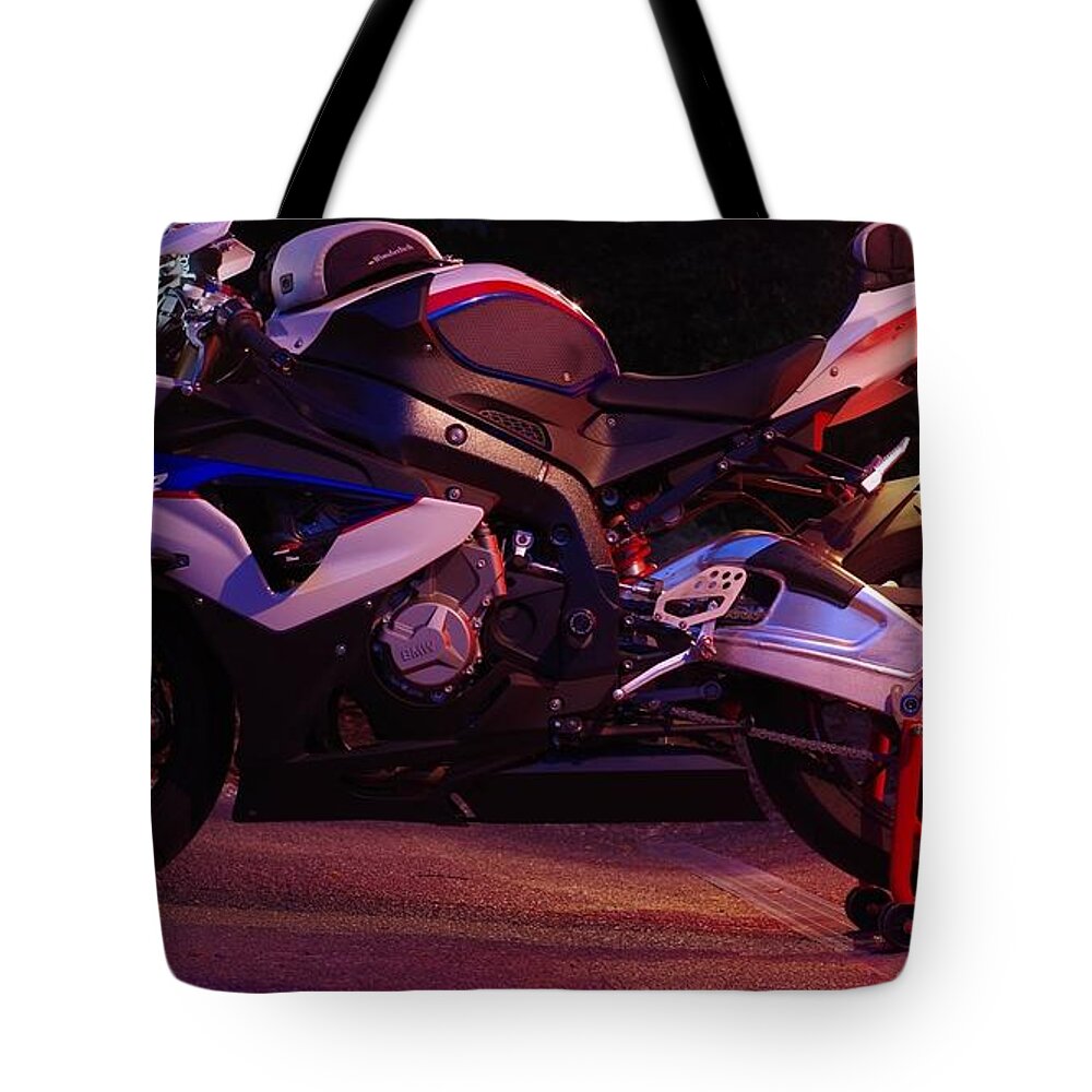 Motorcycle Tote Bag featuring the photograph Beautiful by Lawrence Christopher