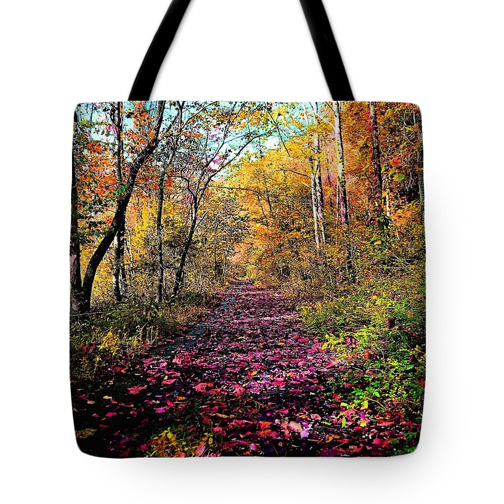 Autumn Leaves Tote Bag featuring the photograph Painted forrest by Dennis Baswell