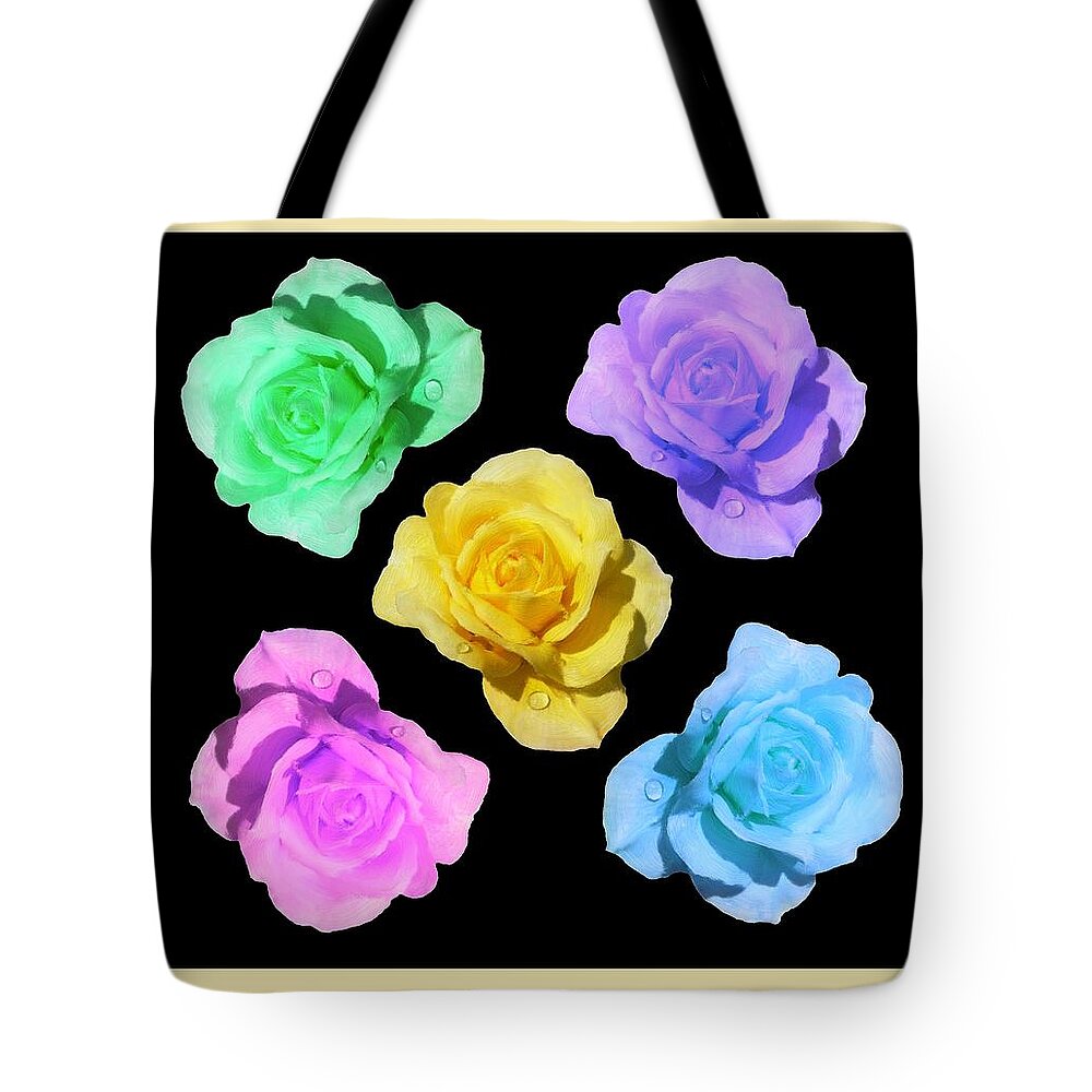 Pink Tote Bag featuring the painting Beautiful Roses by Bruce Nutting