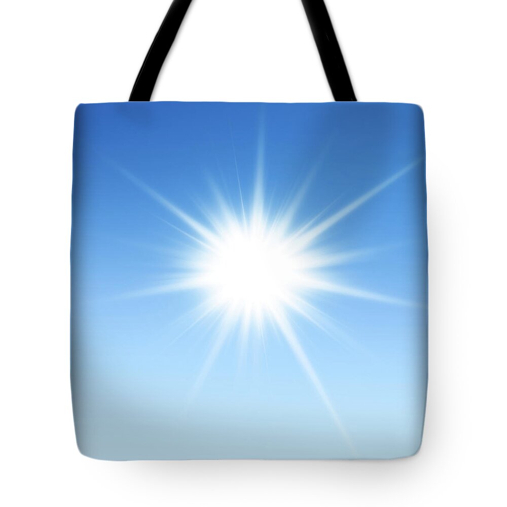 Clear Sky Tote Bag featuring the photograph Beautiful Xxxl Starburst Light by Cruphoto
