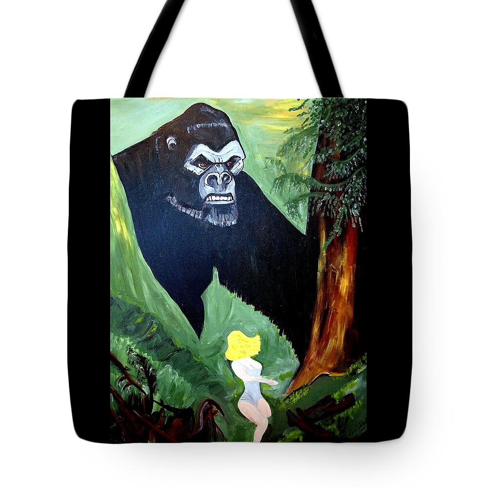 Beauty And The Beast Tote Bag featuring the painting Beauty And The Beast by Nora Shepley