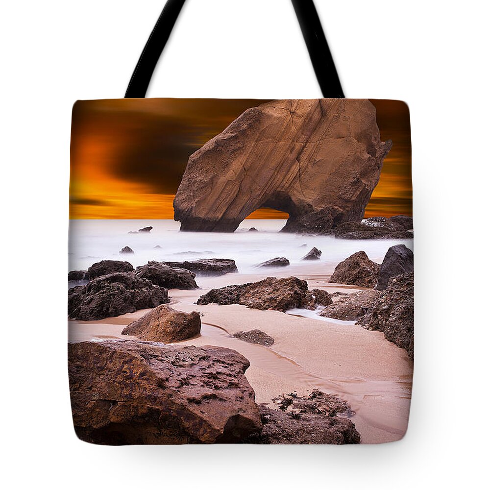 Rocks Tote Bag featuring the photograph Beauty essence by Jorge Maia