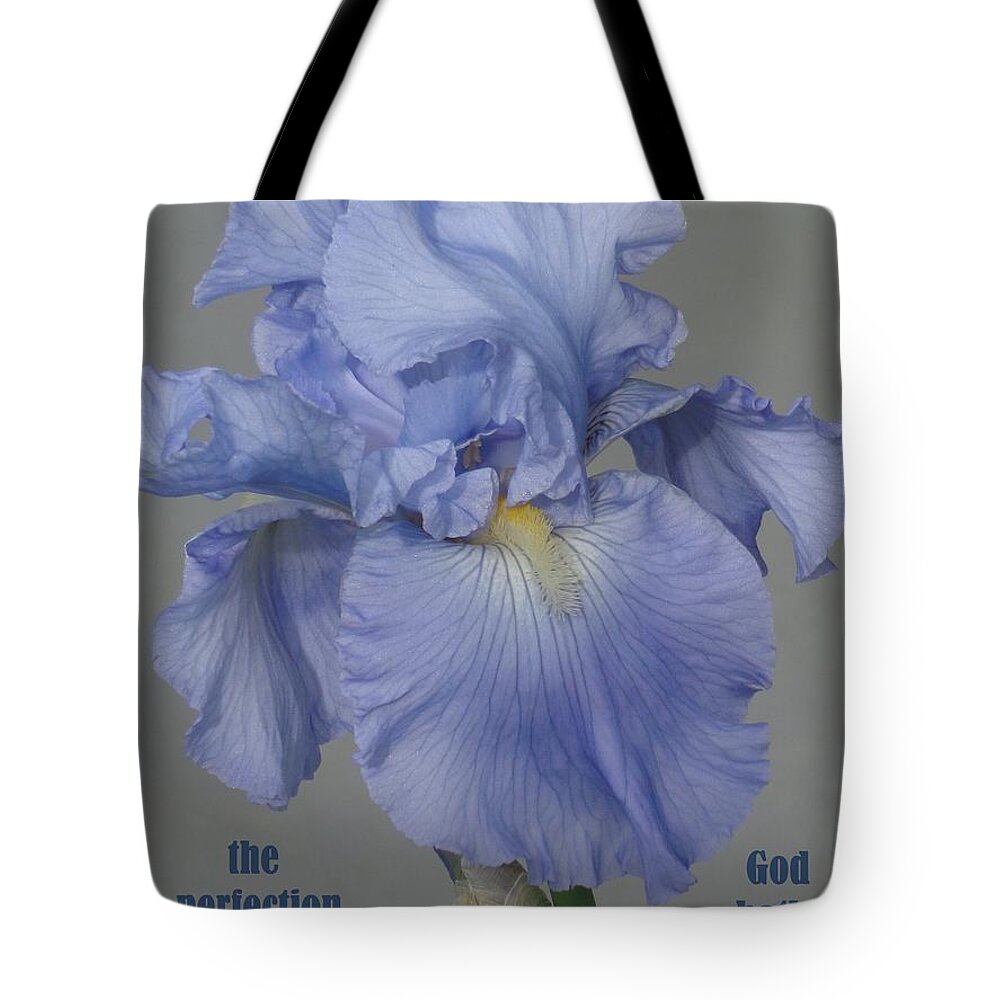 Purple Iris Tote Bag featuring the photograph Beauty Psalm by Christina Verdgeline