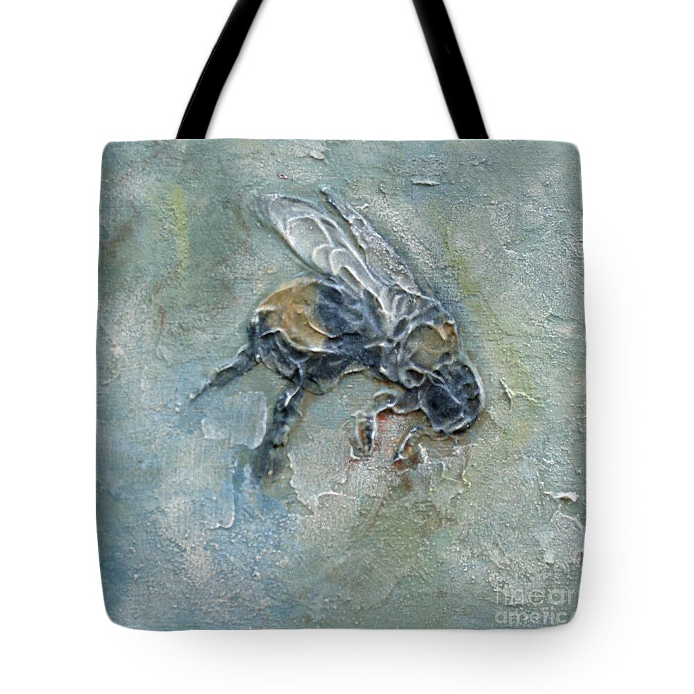 Bee Tote Bag featuring the mixed media Bee Bumble by Phyllis Howard