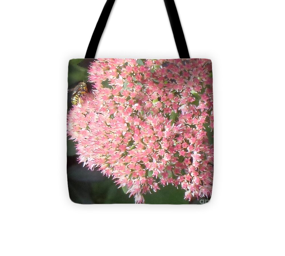  Valentine Tote Bag featuring the photograph Bee Climbing by Christina Verdgeline
