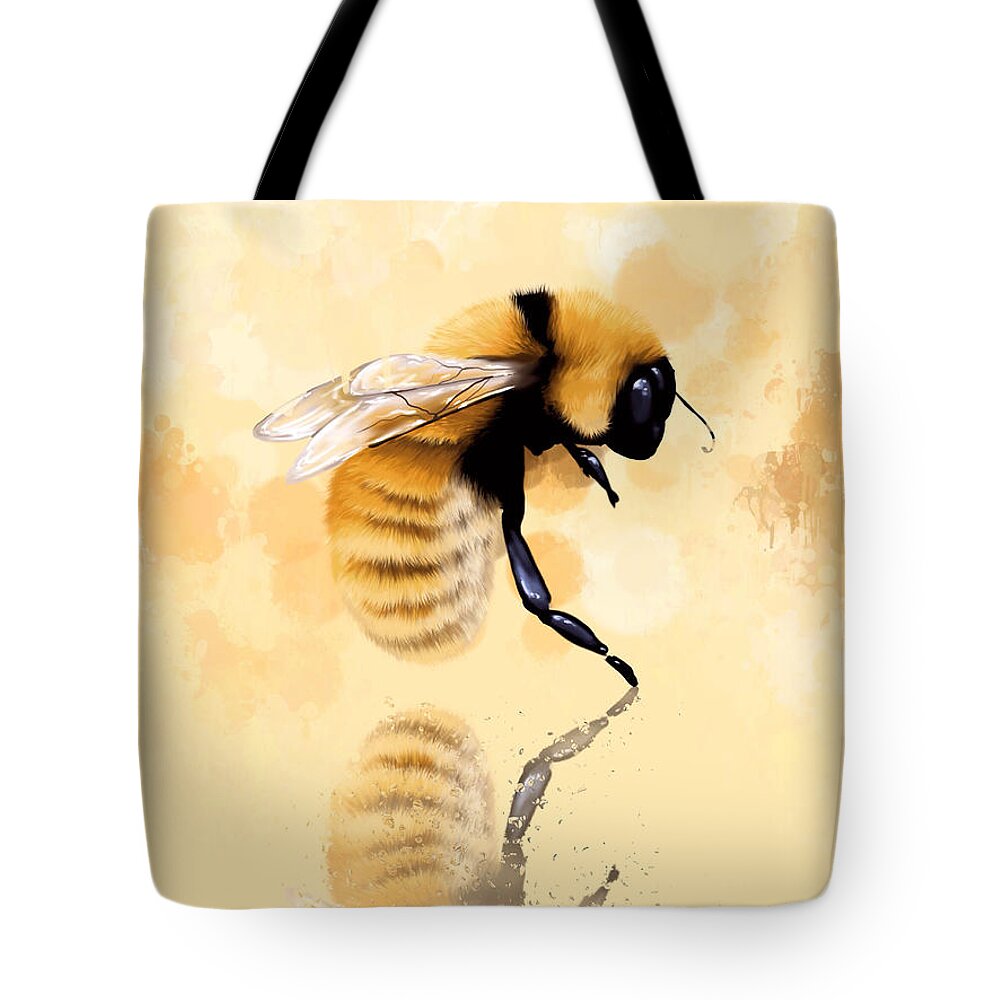 Bee Tote Bag featuring the painting Bee by Veronica Minozzi