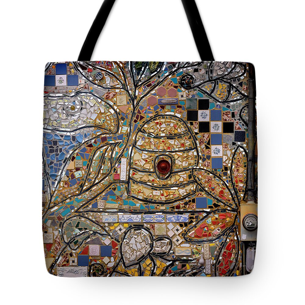 Abstract Tote Bag featuring the photograph Beehive Mosaic by Karen Adams