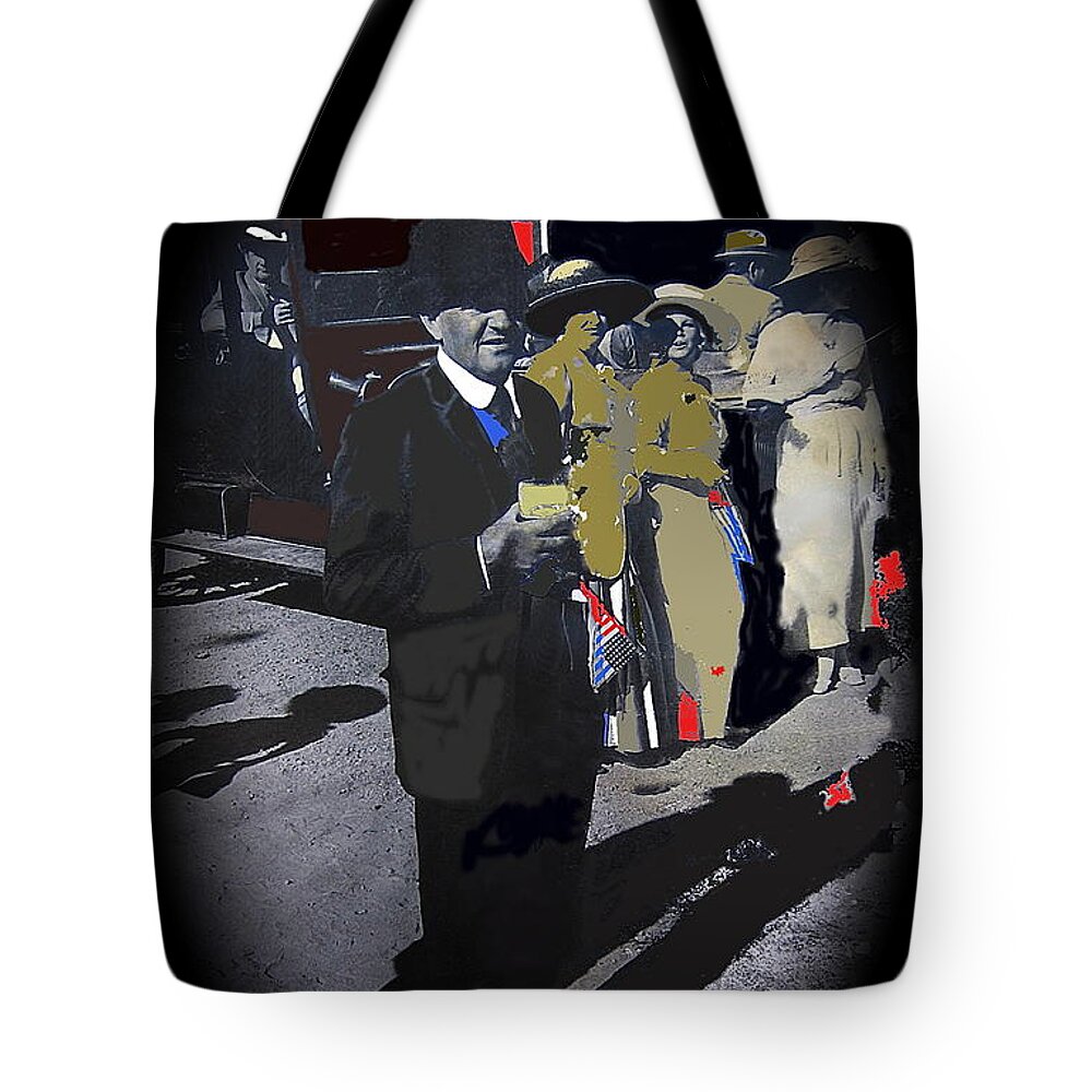 Beer Drinking Extra The Great White Hope Globe Arizona Color Added Vignetted Tote Bag featuring the photograph Beer drinking extra The Great White Hope Globe Arizona 1969-2013 by David Lee Guss