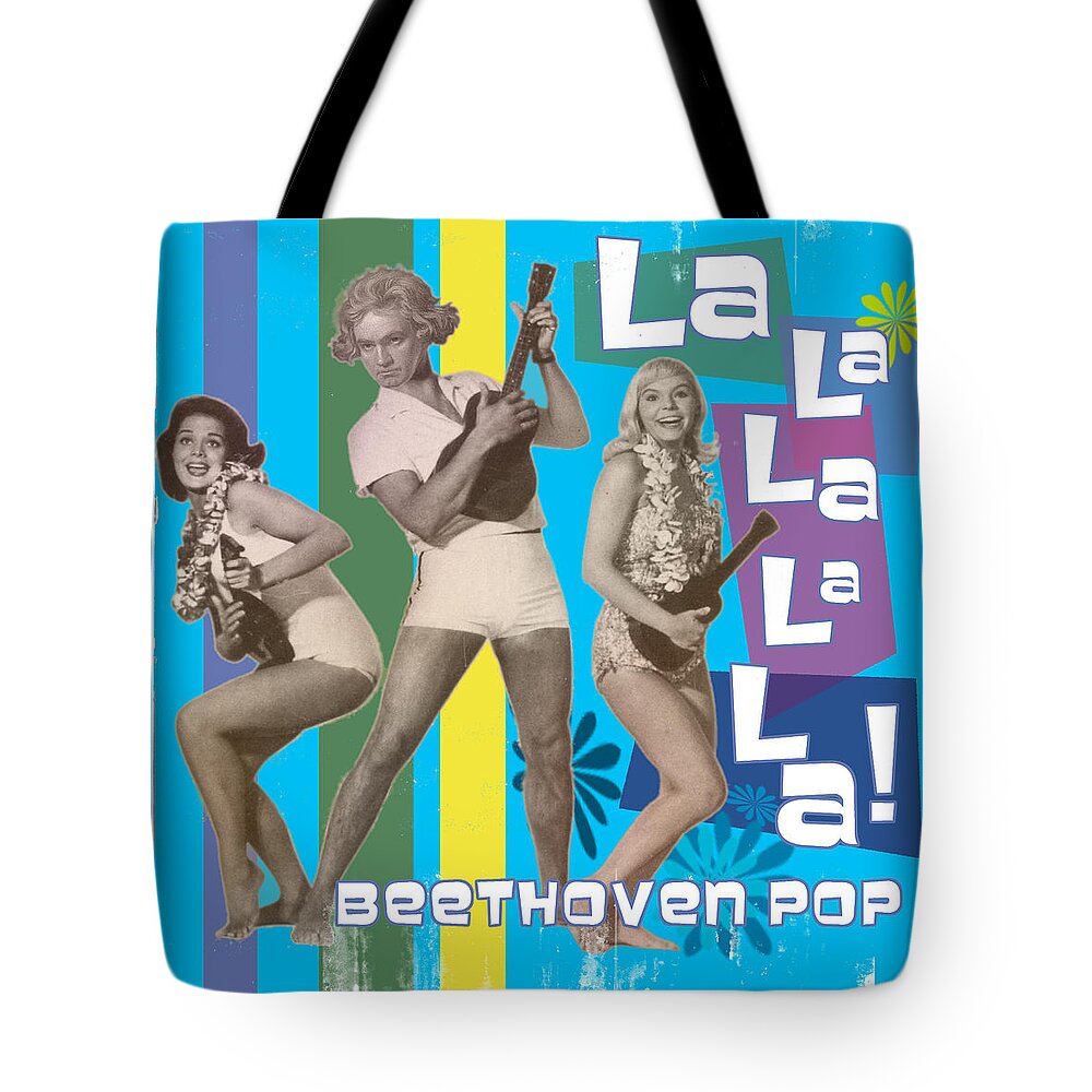 Beethoven Tote Bag featuring the digital art Beethoven Pop by Sean Parnell