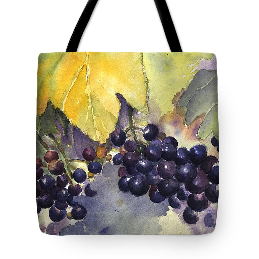 Vineyard Tote Bag featuring the painting Before the Harvest by Maria Hunt