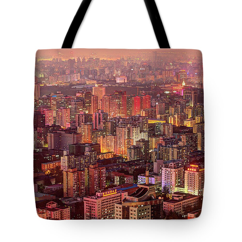 Beijing Municipality Tote Bag featuring the photograph Beijing Buildings Density by Tony Shi Photography