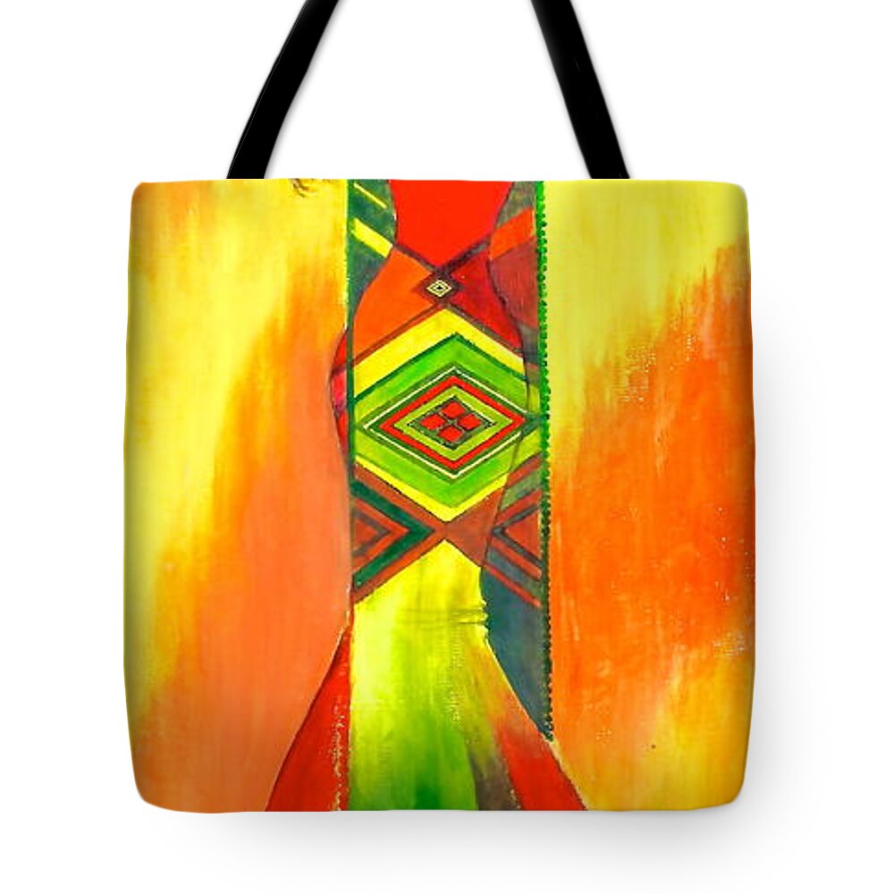 African Paintings Tote Bag featuring the painting Being Wild by Mahlet