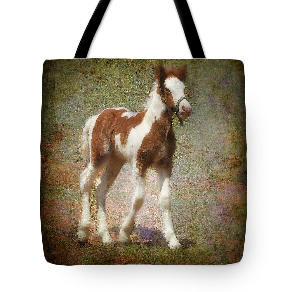 Gypsy Horse Tote Bag featuring the mixed media Bella Rose by Fran J Scott