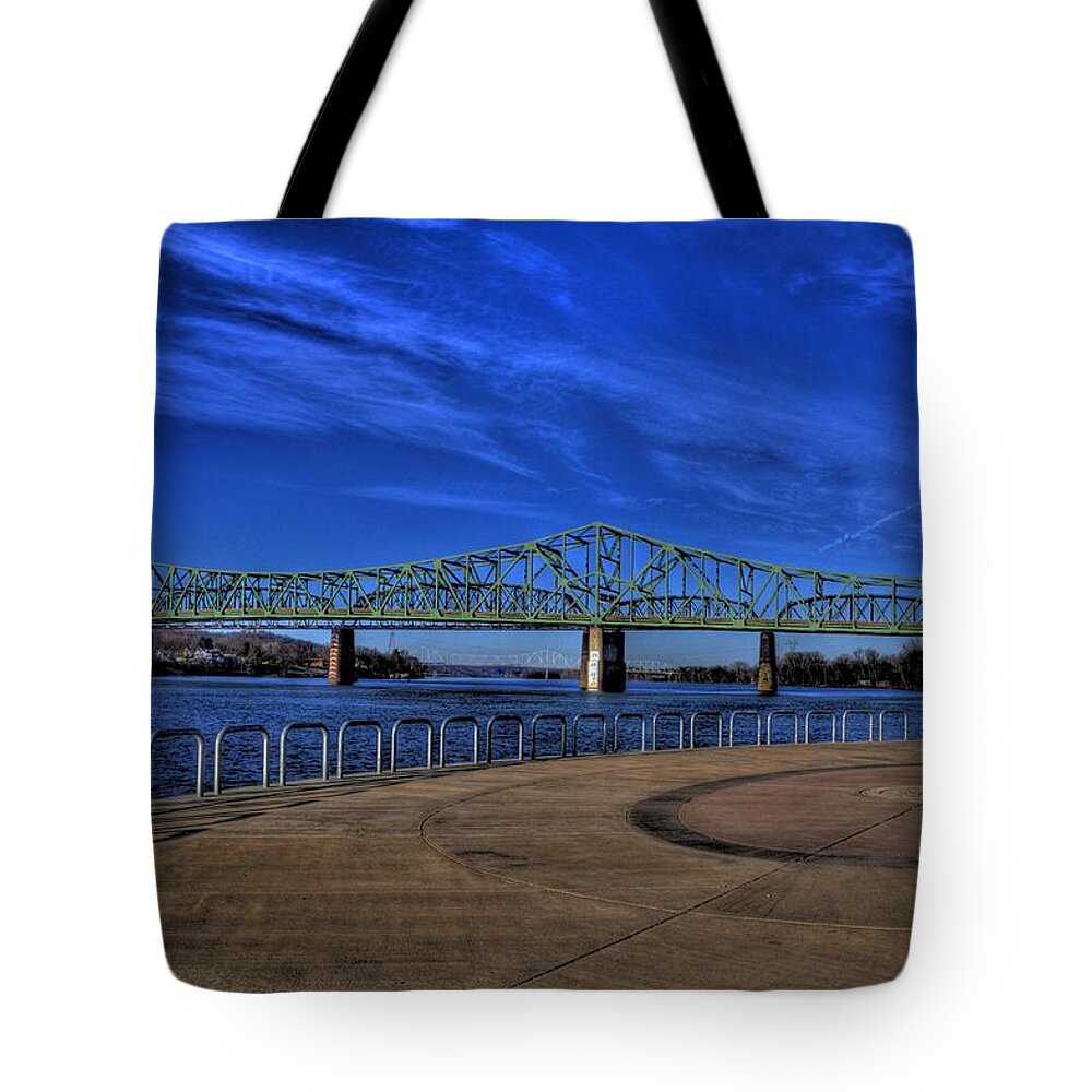 Parkersburg Tote Bag featuring the photograph Belpre Bridge by Jonny D