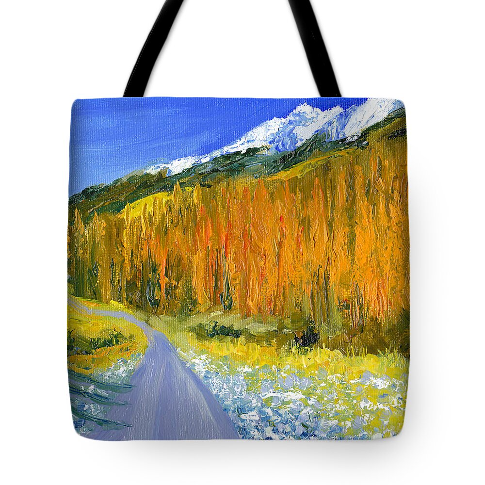 Snow Tote Bag featuring the painting Ben Ohau mountain range in New Zealand by Dai Wynn