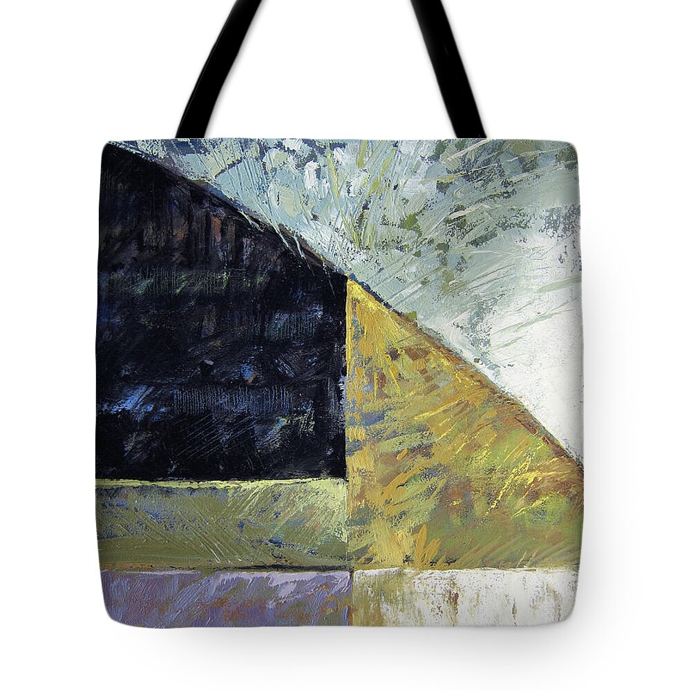 Abstract Tote Bag featuring the painting Bent On Abstraction by Randy Wollenmann