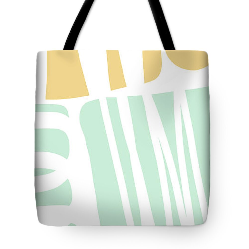 Abstract Tote Bag featuring the mixed media Bento 1- Abstract Shape Painting by Linda Woods