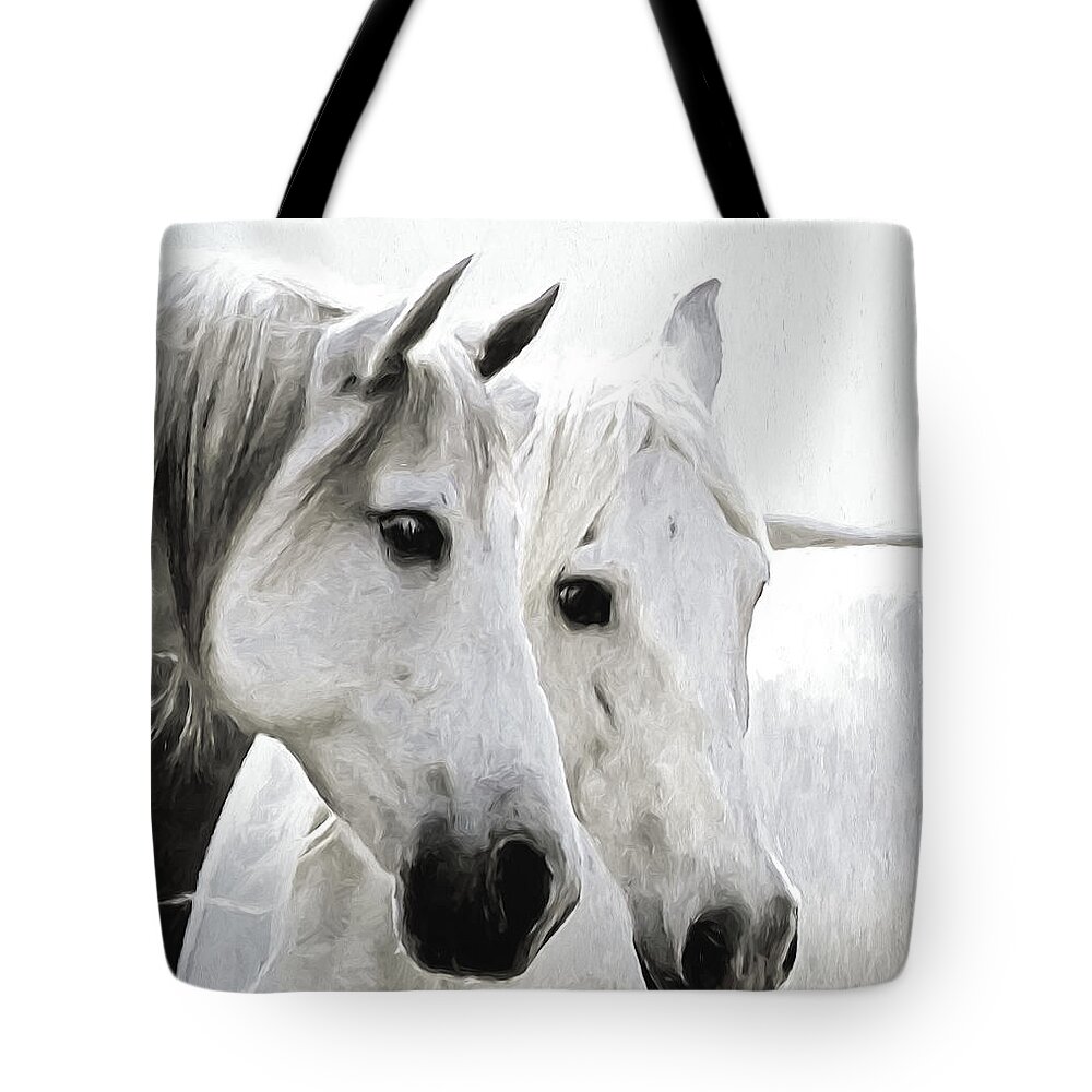 Horses Tote Bag featuring the photograph Best Friends by Barbara Zahno