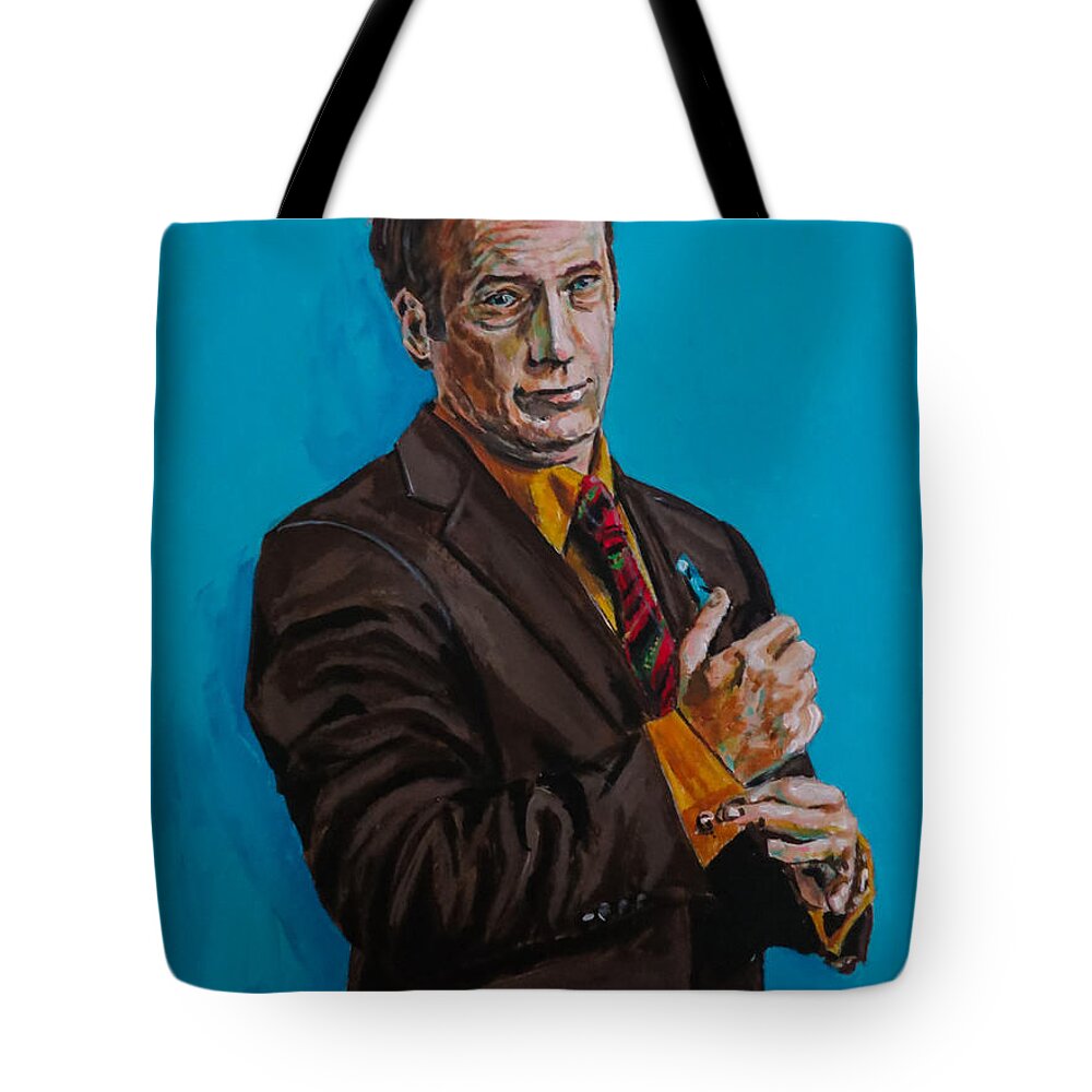 Portrait Tote Bag featuring the painting Better Call Saul by Joel Tesch