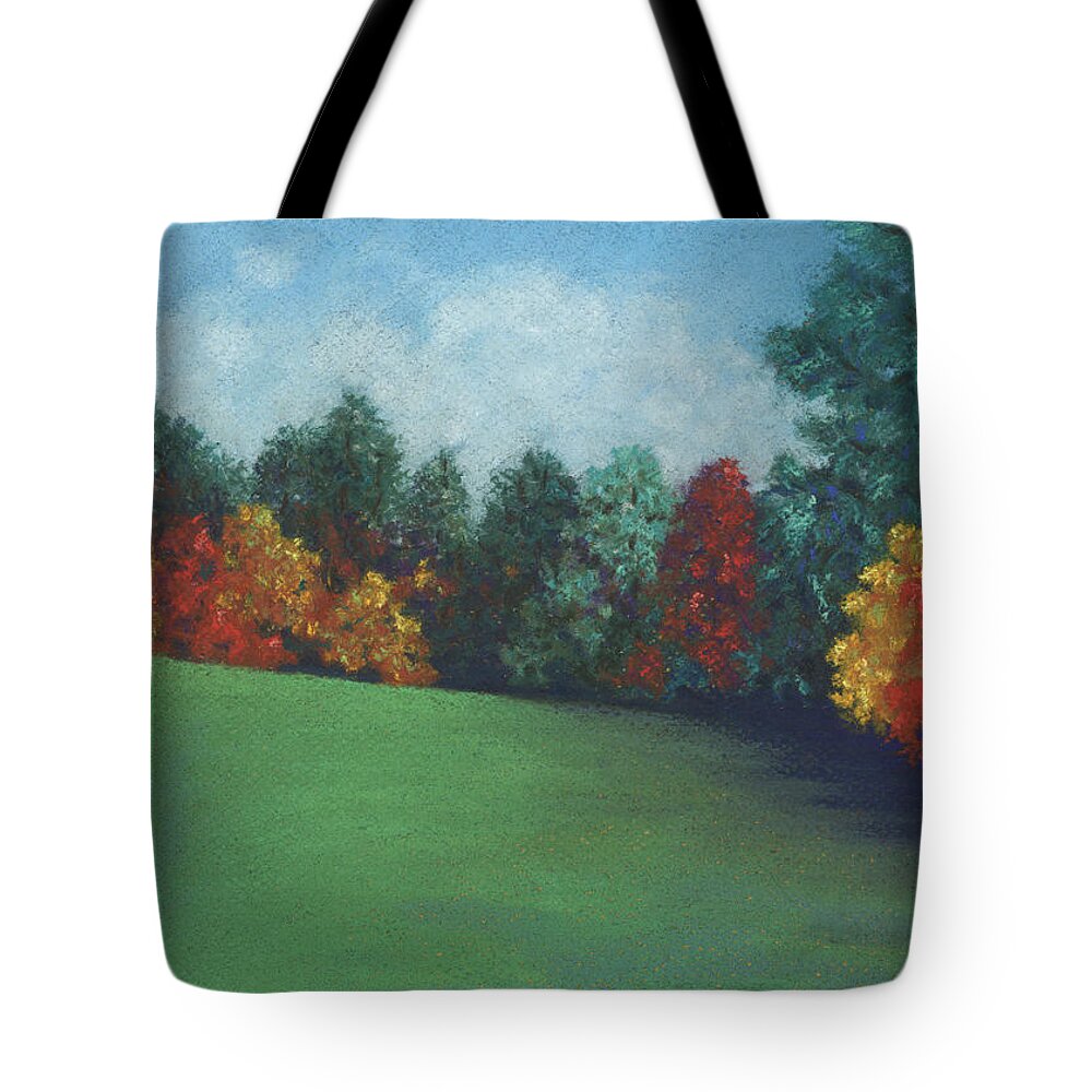 Landscape Tote Bag featuring the pastel Between the Rainstorms by Anne Katzeff