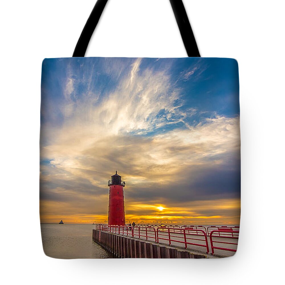 3rd Ward Tote Bag featuring the photograph Beyond the Pier by Andrew Slater