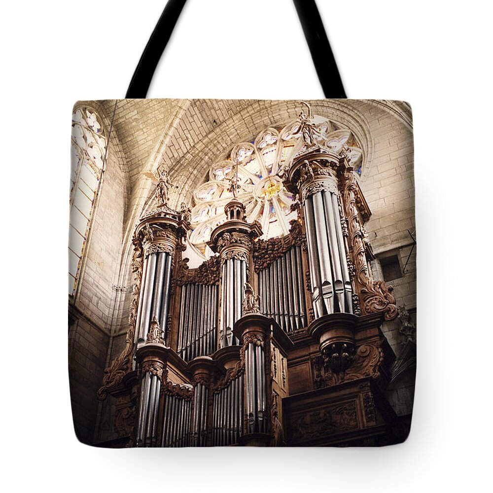 Interior Tote Bag featuring the photograph Beziers Organ by Riccardo Mottola