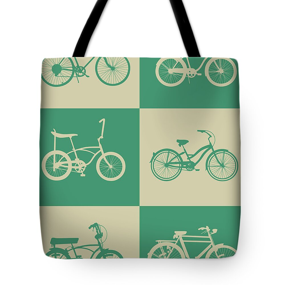  Tote Bag featuring the digital art Bicycle Collection Poster 4 by Naxart Studio