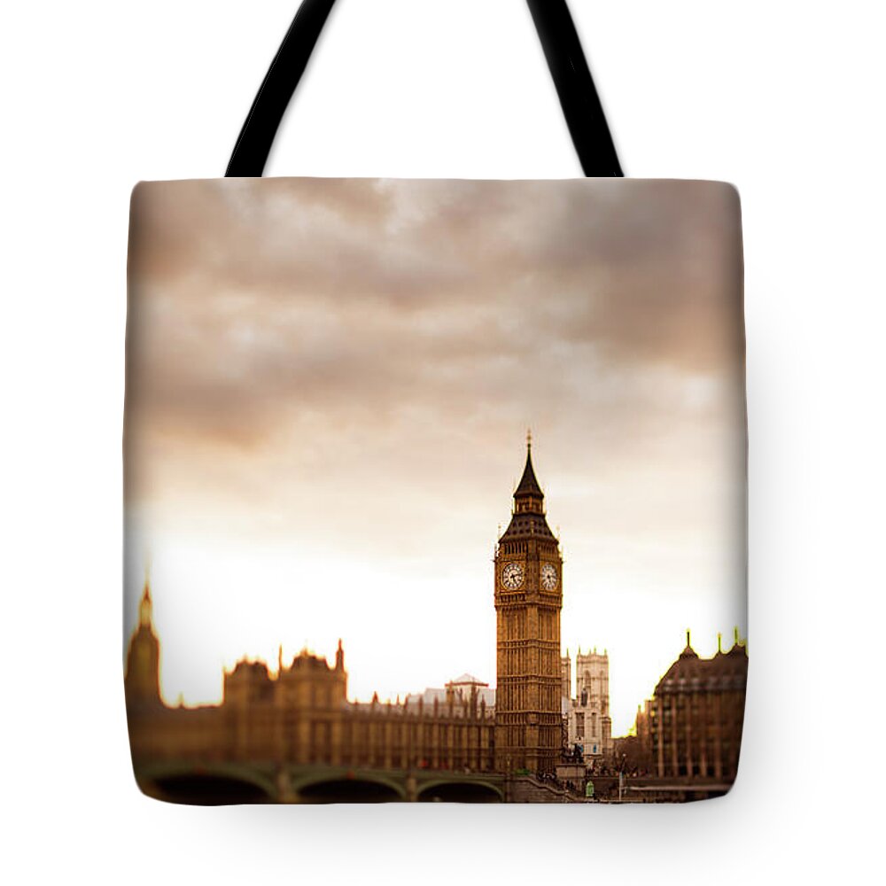 Tranquility Tote Bag featuring the photograph Big Ben Tilt Shift by Hal Bergman