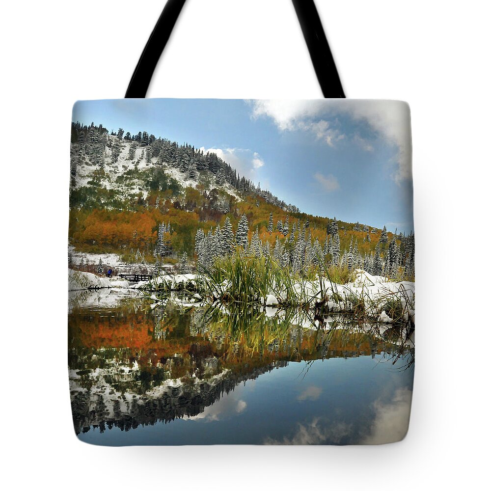 Scenics Tote Bag featuring the photograph Big Cottonwood Canyon Silver Lake by Utah-based Photographer Ryan Houston