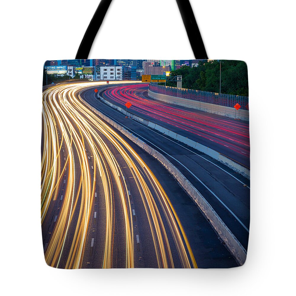America Tote Bag featuring the photograph Big D Freeway by Inge Johnsson