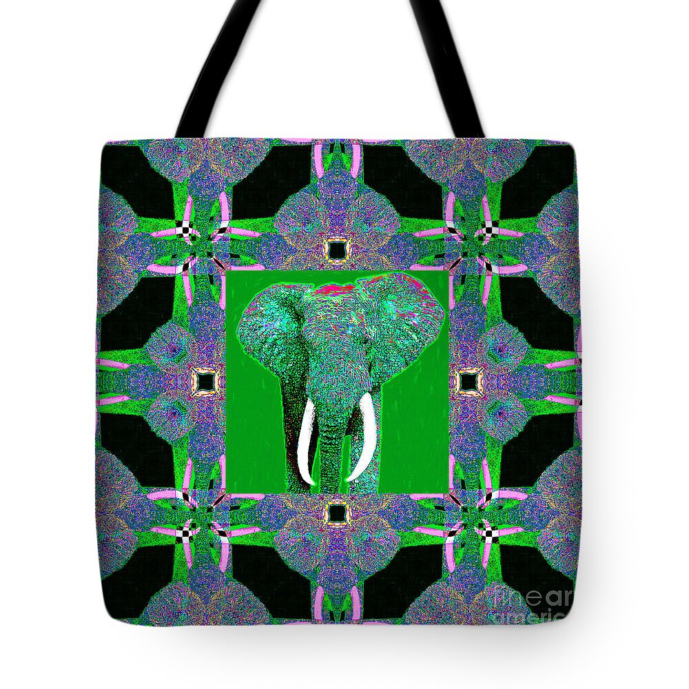 Elephant Tote Bag featuring the photograph Big Elephant Abstract Window 20130201p128 by Wingsdomain Art and Photography
