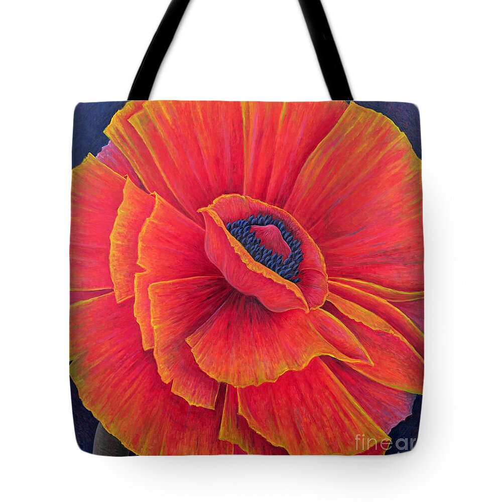 Still Lives Of Flowers Tote Bag featuring the painting Big Poppy by Ruth Addinall