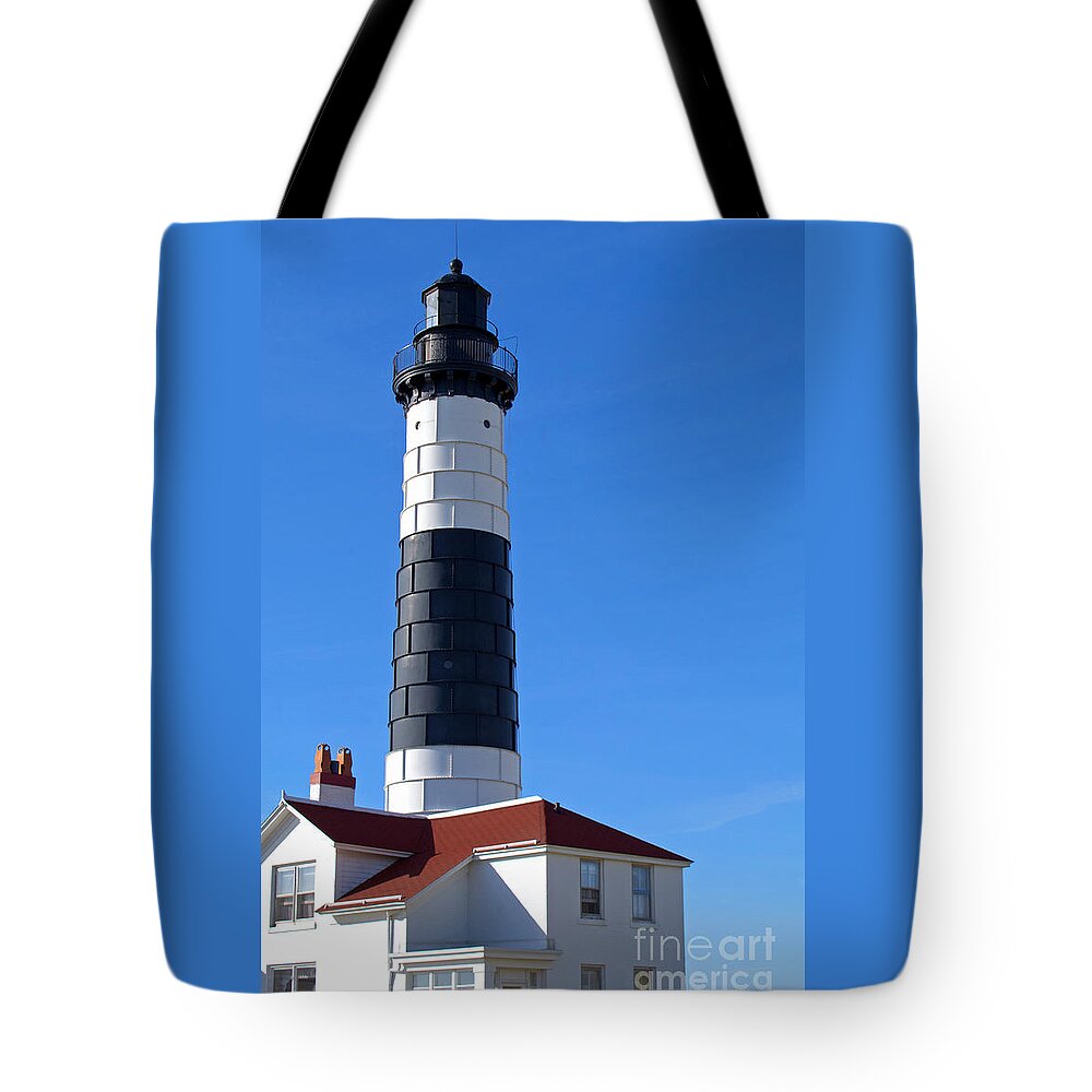 Lighthouse Tote Bag featuring the photograph Big Sable by Ann Horn