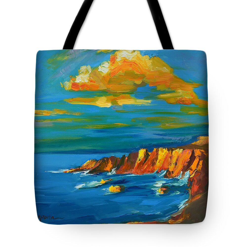 Art Tote Bag featuring the painting Big Sur at the West Coast of California by Patricia Awapara