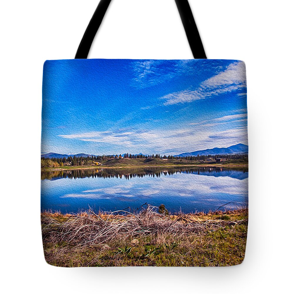 North Cascades Tote Bag featuring the painting Big Twin Lake by Omaste Witkowski