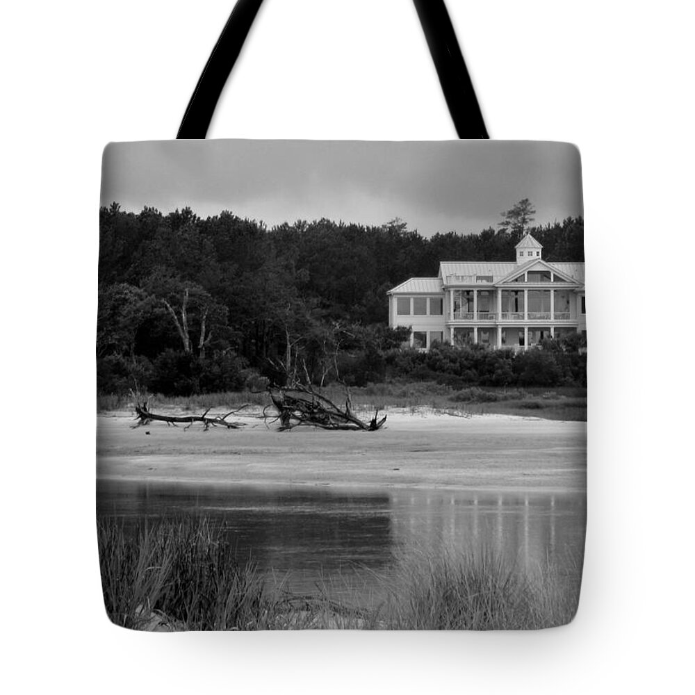 White Tote Bag featuring the photograph Big White House by Cynthia Guinn