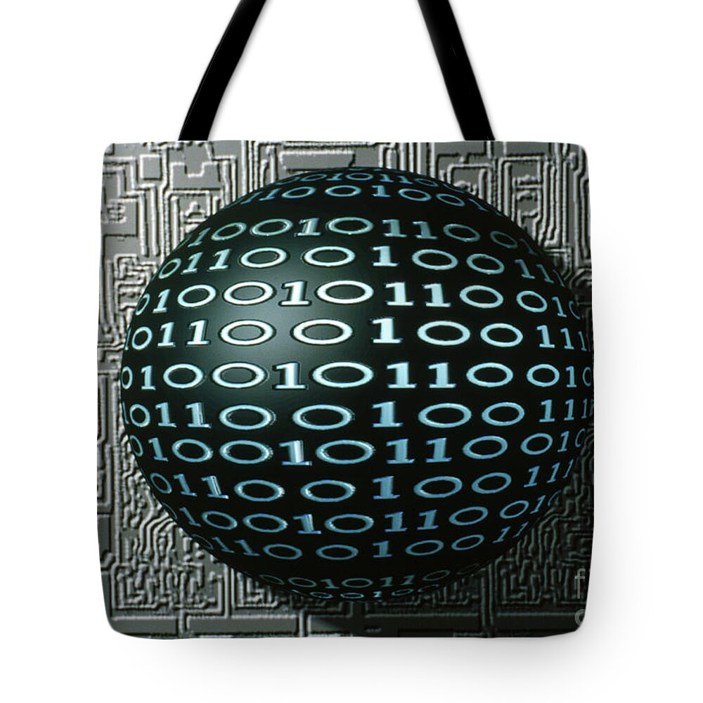 Circuit Tote Bag featuring the photograph Binary Sphere by Gregory MacNicol