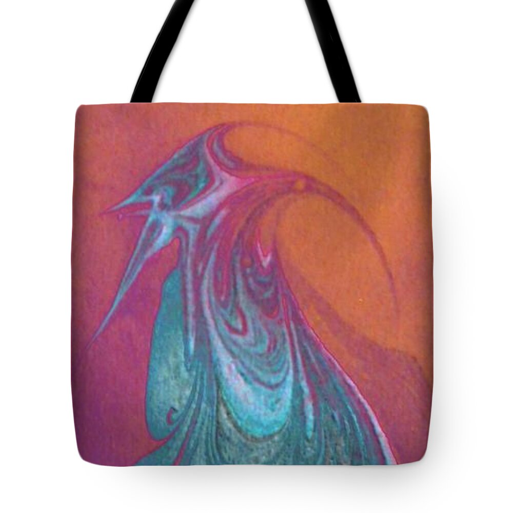 Fiction Tote Bag featuring the painting Bird Dance by Mike Breau