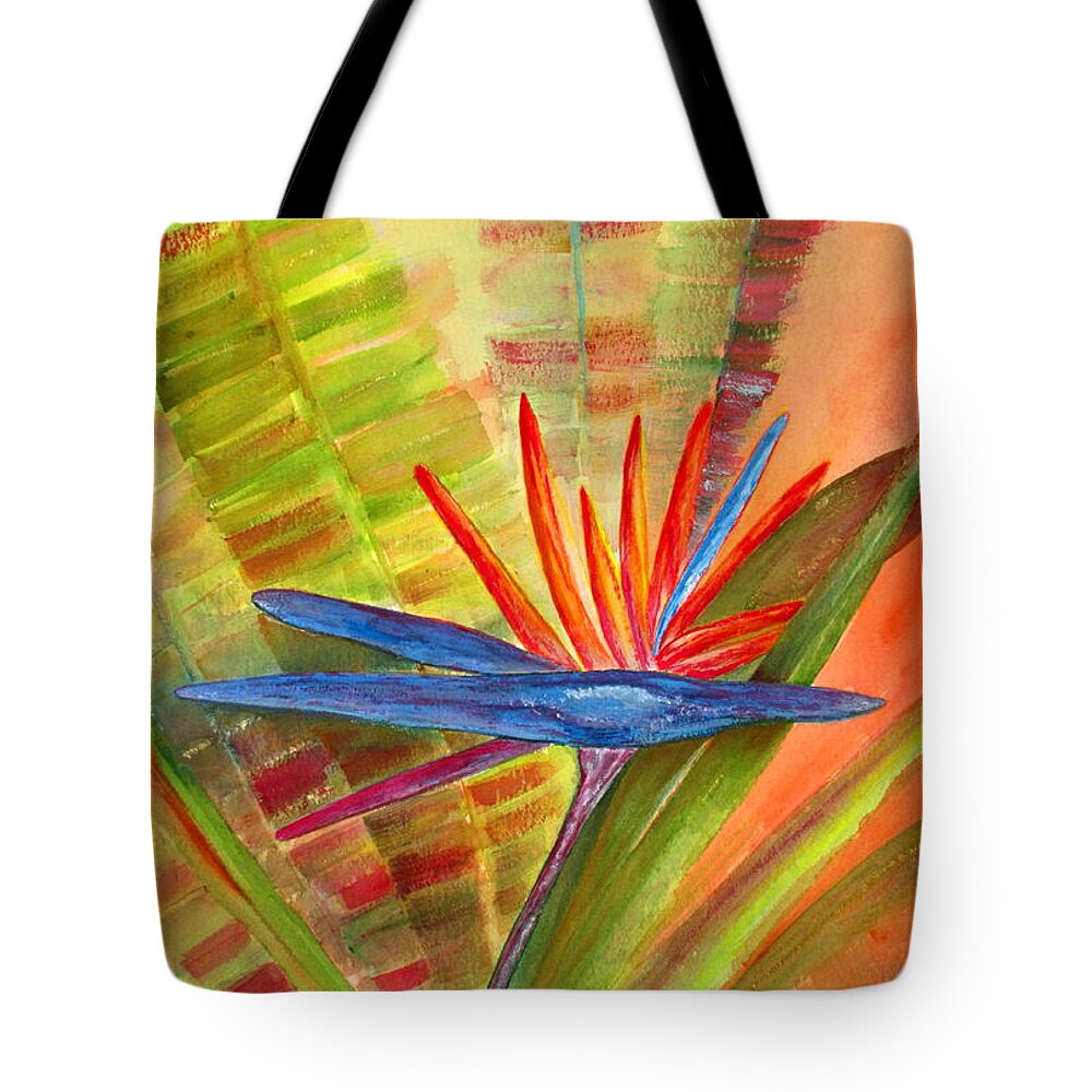Print Tote Bag featuring the painting Bird of Paradise by Ashley Goforth