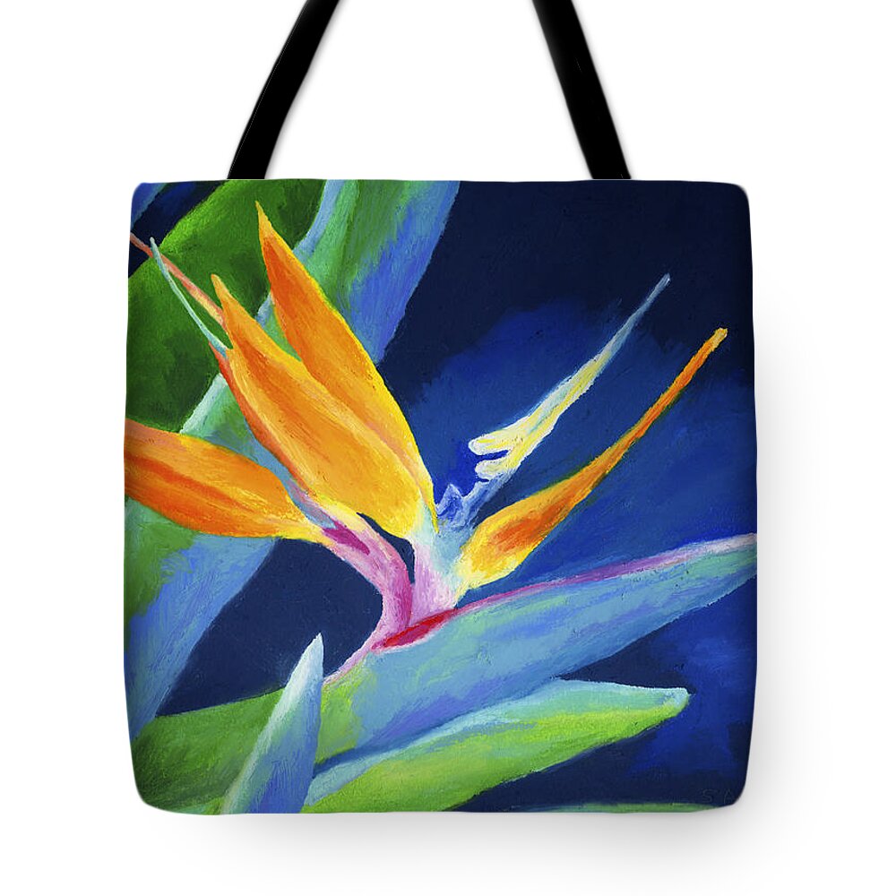 Flower Tote Bag featuring the painting Bird of Paradise by Stephen Anderson