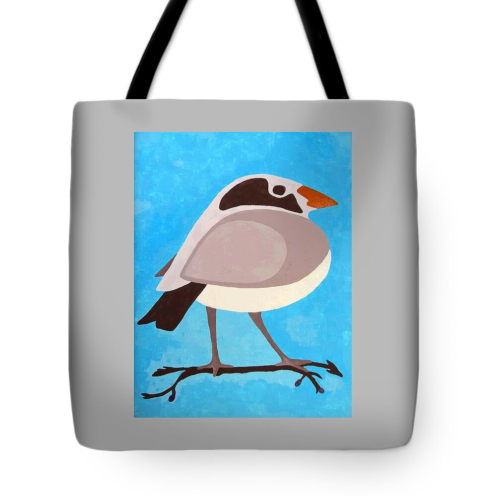 Bird On Branch Tote Bag featuring the painting Bird On Branch by Will Borden