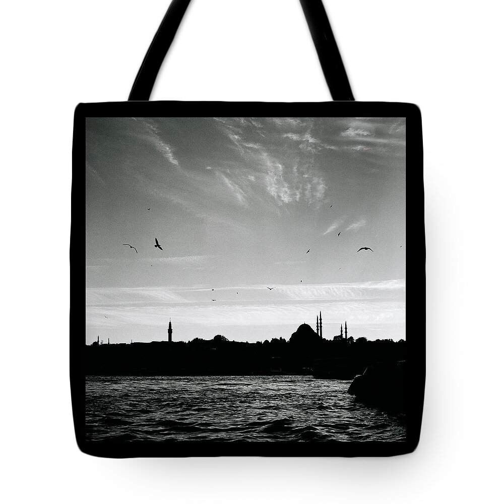 Sunset Tote Bag featuring the photograph Birds Over The Golden Horn by Shaun Higson