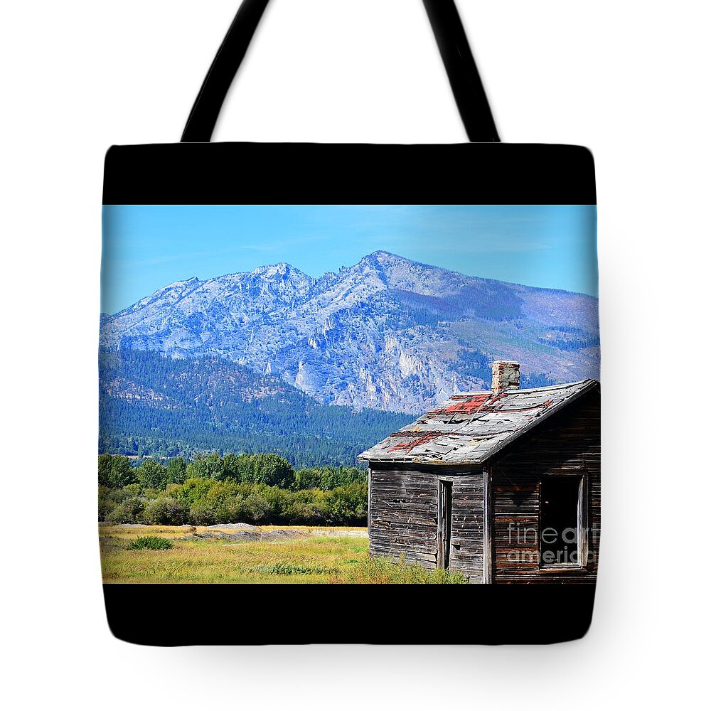 Bitterroot Valley Cabin Tote Bag featuring the photograph Bitterroot Valley Cabin by Joseph J Stevens