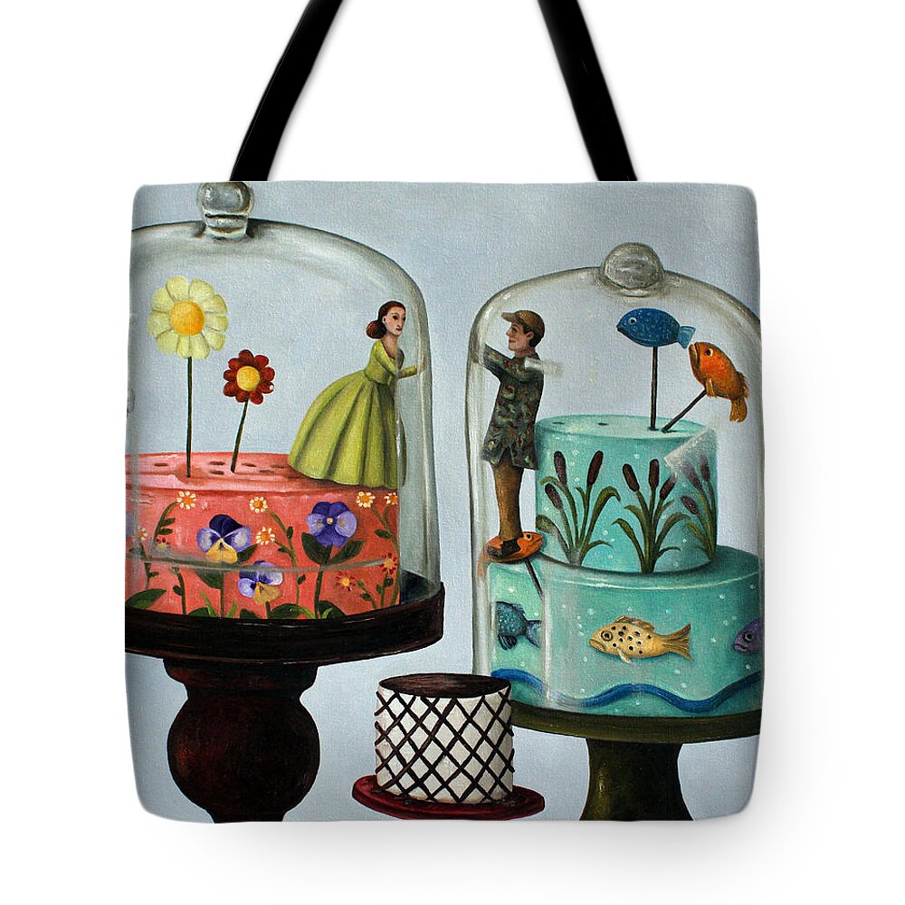 Cake Tote Bag featuring the painting Bittersweet by Leah Saulnier The Painting Maniac