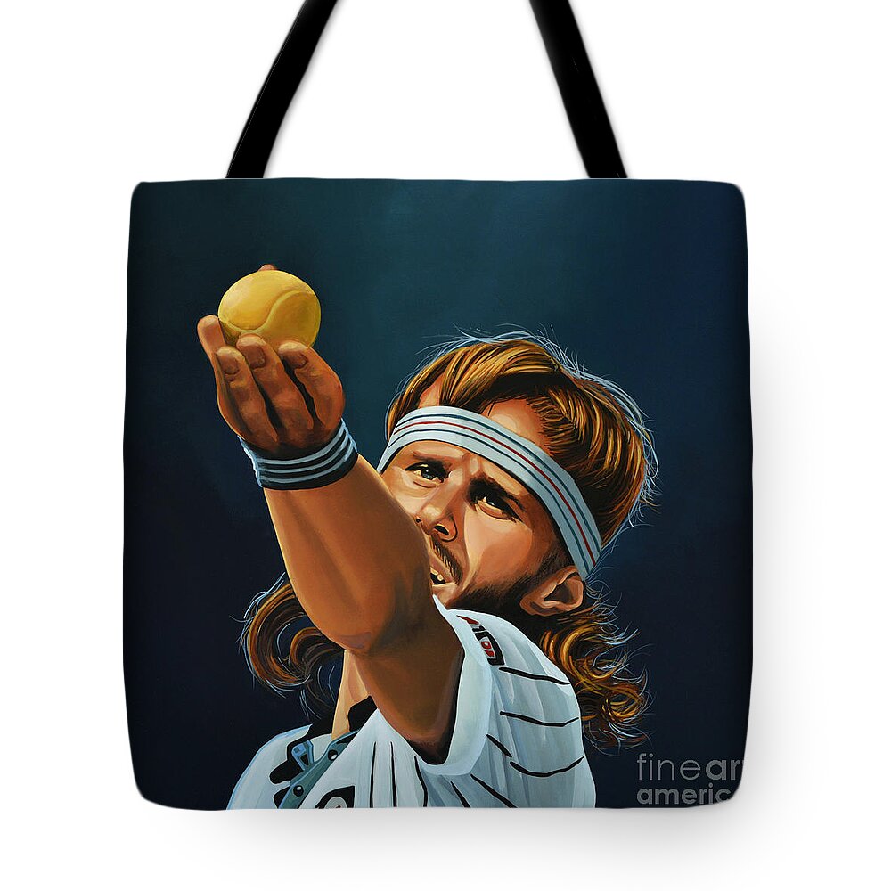 Bjorn Borg Tote Bag featuring the painting Bjorn Borg by Paul Meijering