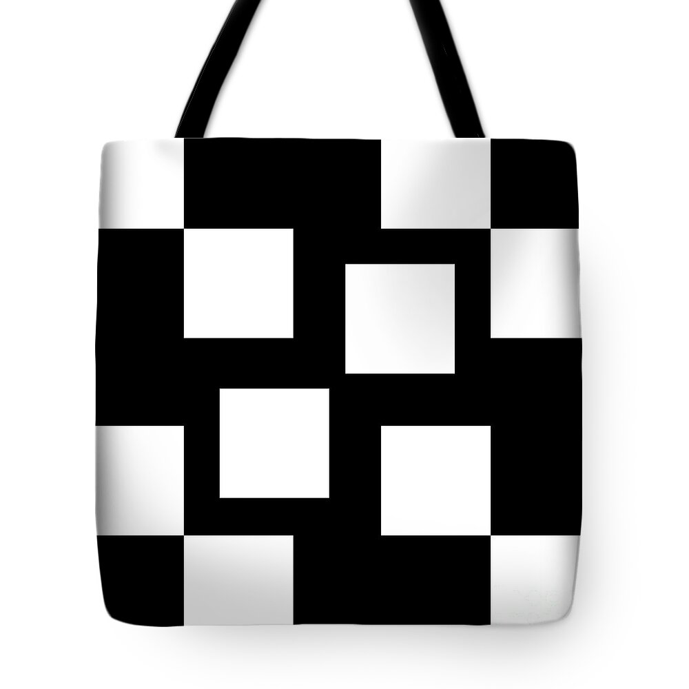 Andee Design Abstract Tote Bag featuring the digital art Black And White 5 Square by Andee Design