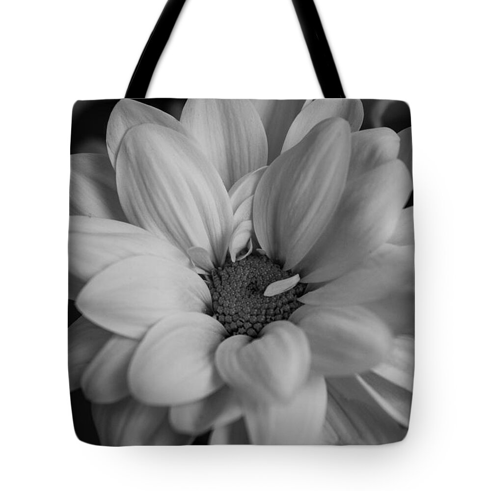 Dahlia Tote Bag featuring the photograph Black and White Dahlia by Arlene Carmel