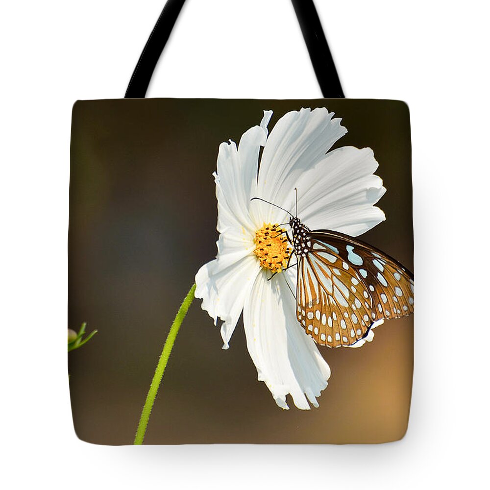 Flower Tote Bag featuring the photograph Black and white by Fotosas Photography