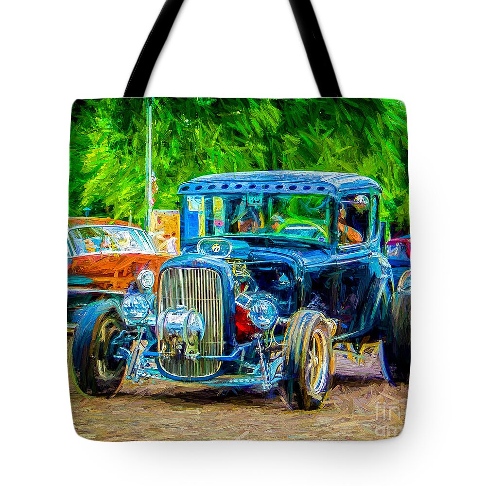 Car Tote Bag featuring the photograph Black Hot by Perry Webster