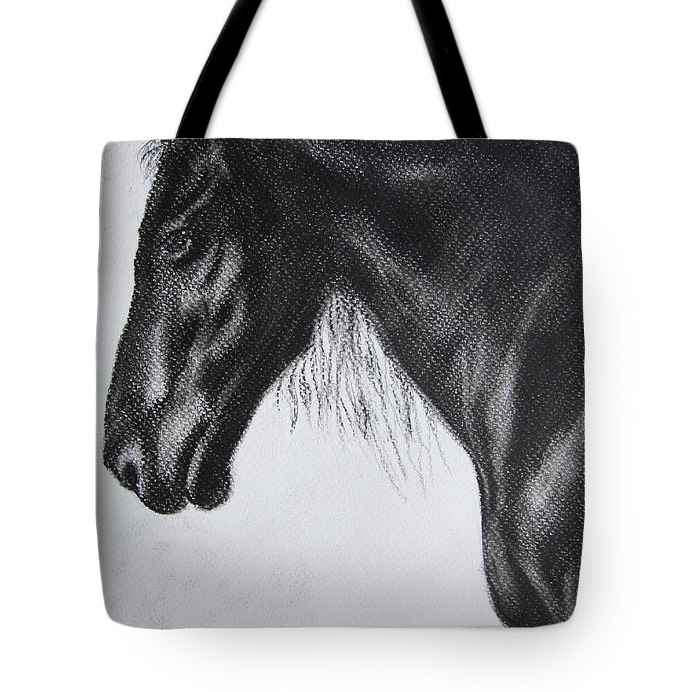 Black Tote Bag featuring the pastel Black by Vesna Martinjak